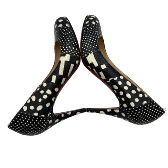 Christian Louboutin Spotter Pumps Watersnake Black White Snake Size 40.5 US 10.5 - Picture 2 of 9
